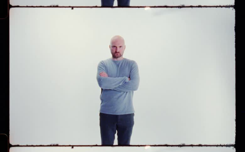 Portrait of a man looking angry is displayed