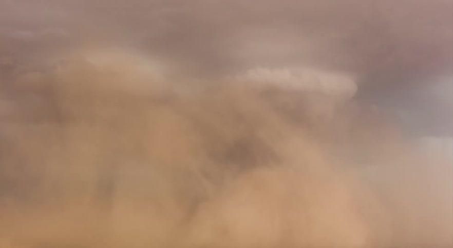 A dust storm heading across