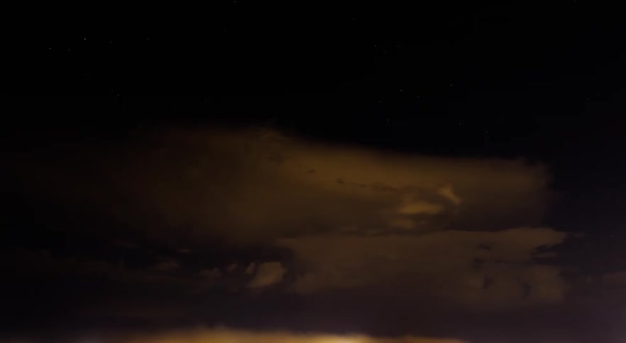 Lightning and dust over a city