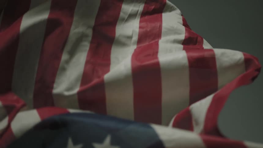 A flag falls to the ground