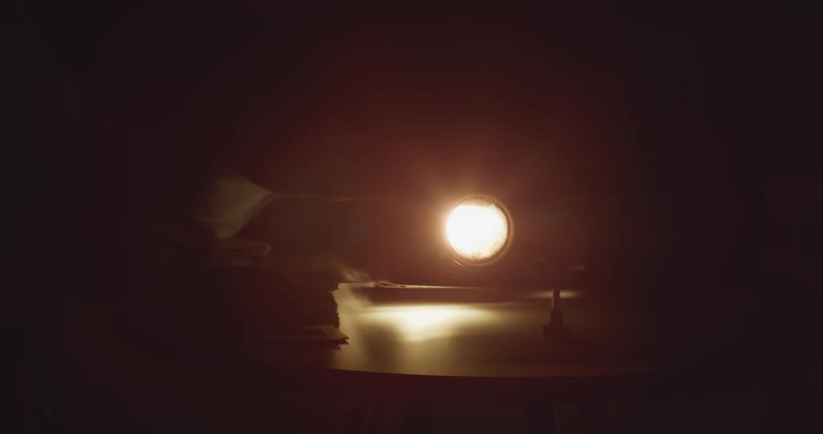 A view of a car light flashing