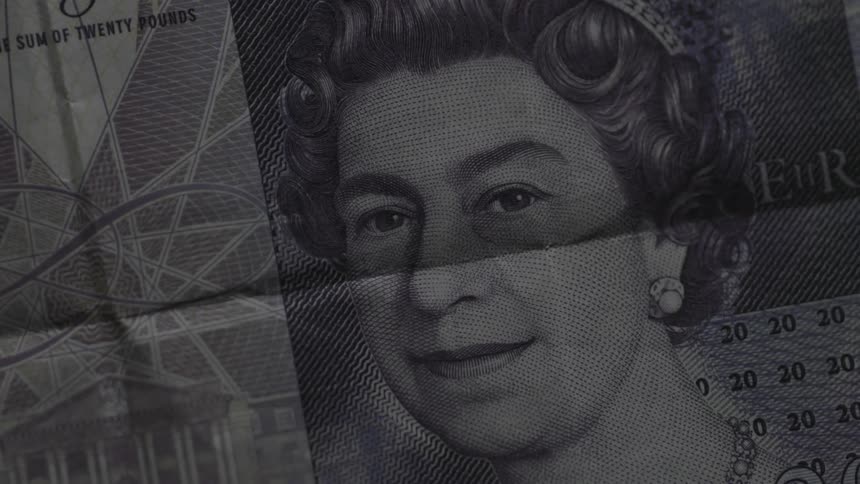 A creased piece of paper money