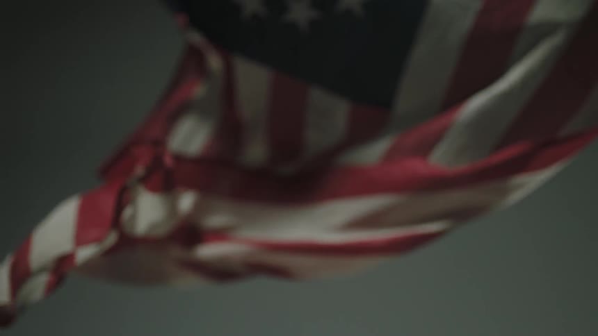 A flag blows in the breeze