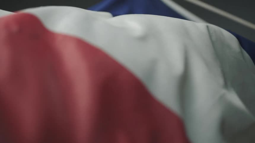Close up of a flag waving in the wind