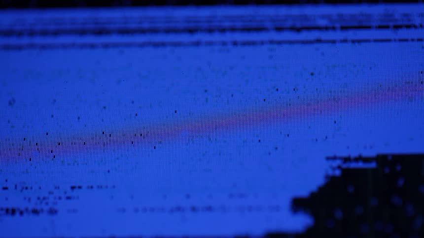 The display has moving lines