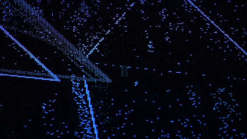 The graphic has moving lights