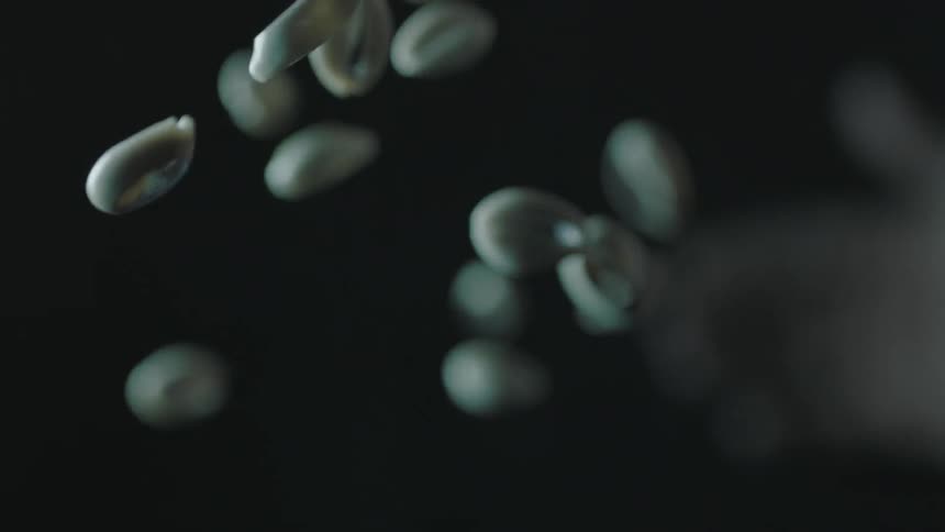 A hand tossing shells