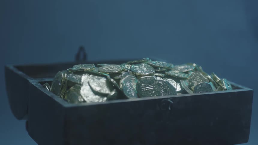Small chest of gold coins