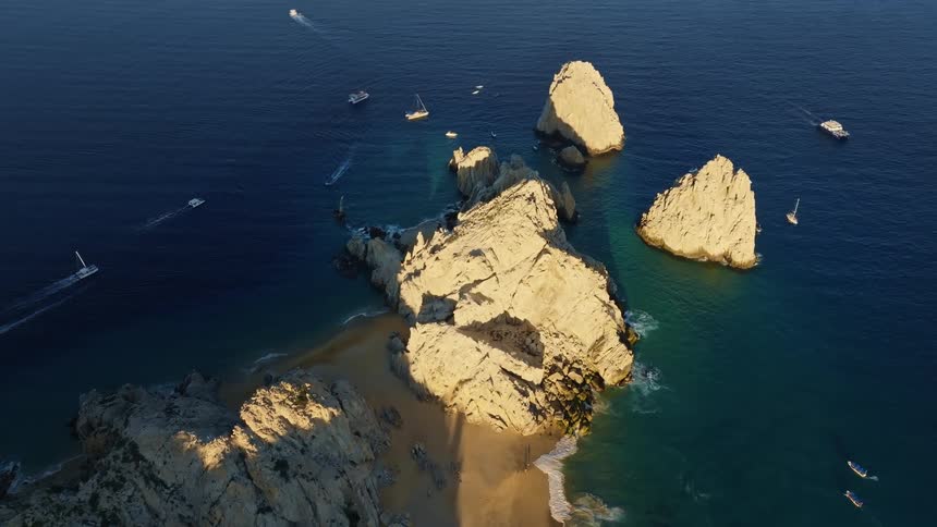 Boats sailing by the coast