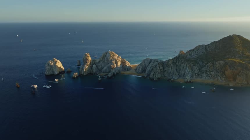 Aerial view of the arch of cabo san lucas