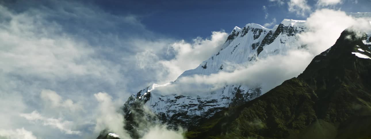 Timelapse of a snowy peak