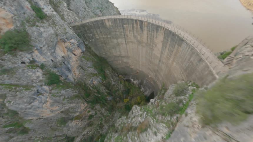 Aerial view of barrage