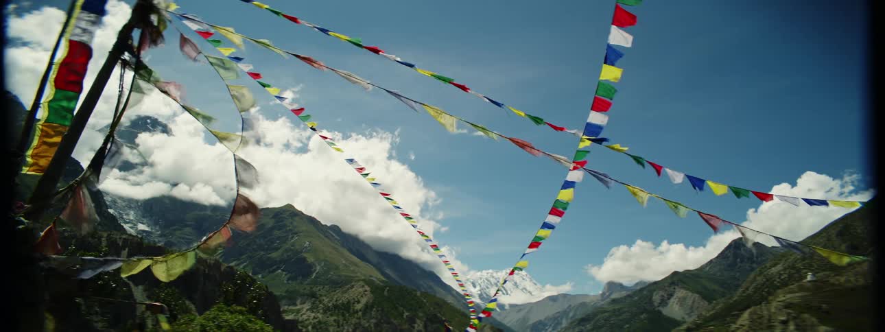 Aerial view of mountains during midday is displayed