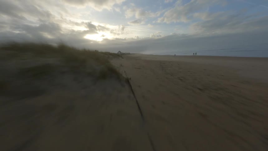 An aerial view of a sandy coastal beach