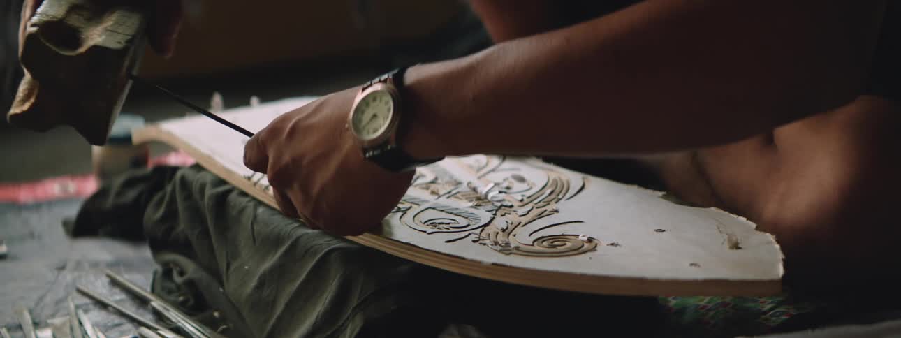 Nepalese Artisan Carving Board on Floor