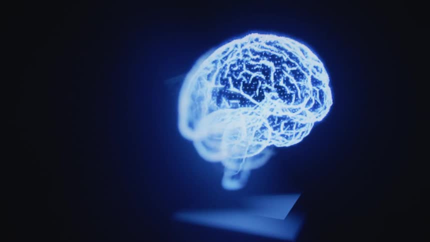 Light fan showing a brain