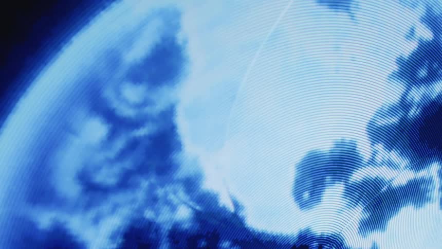 World graphic spinning around on screen