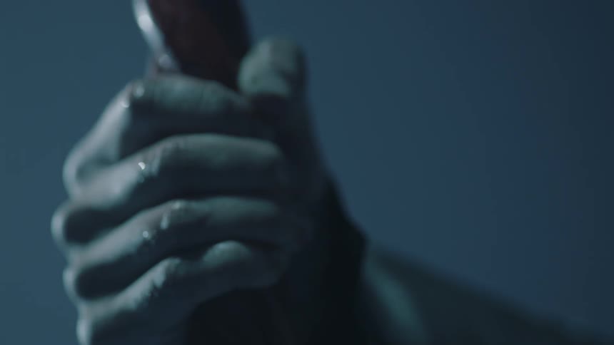 A person holds a twisted stick