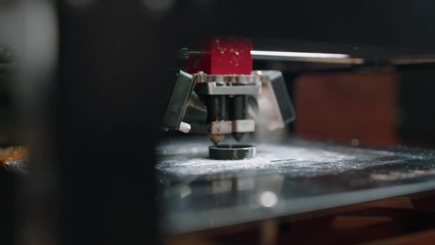 A 3d printing machine going in circles and creating an object