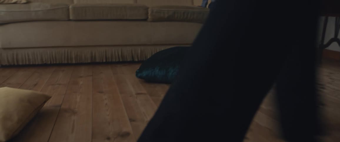 A child is running around the room