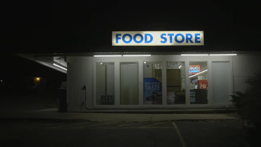 The sign on this store reads food store