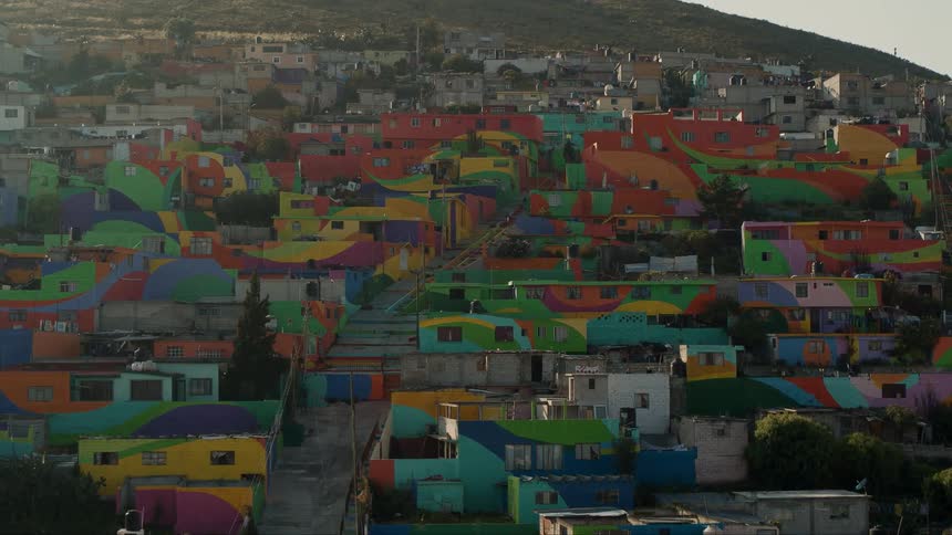 An aerial view of a third world neighborhood