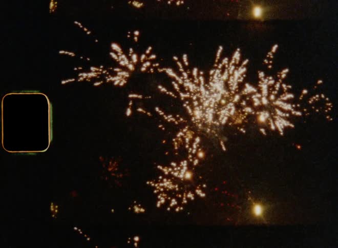 Exploding New Year’s Eve fireworks lighten up the night sky celebrating the holidays