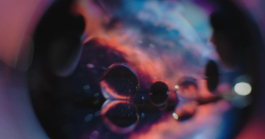 A close up of an abstract spherical object