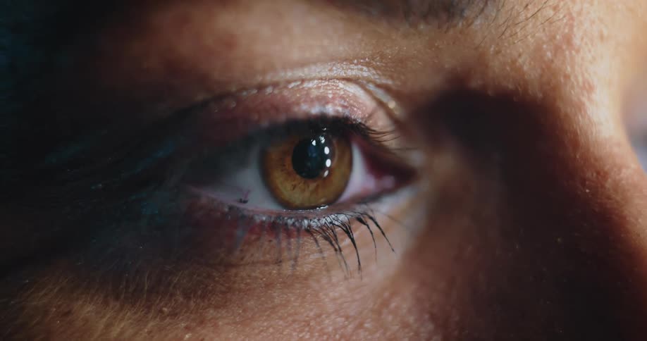 Close up of womans brown eye