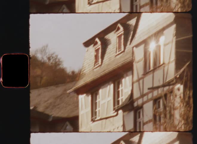 The upper exterior of a tudor style house archival footage