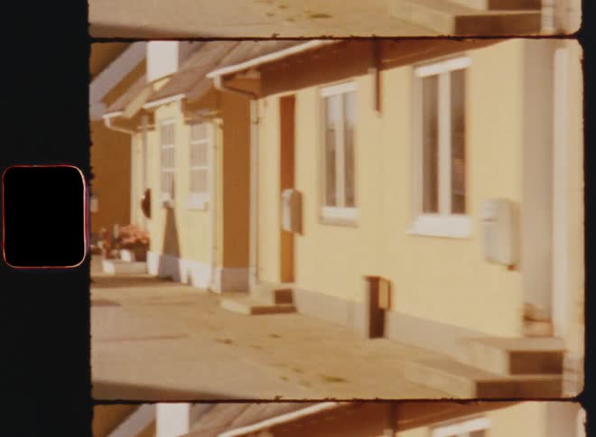 Yellow painted houses in a suburb area
