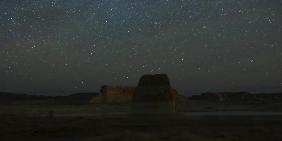 Time lapse of the night sky in the desert