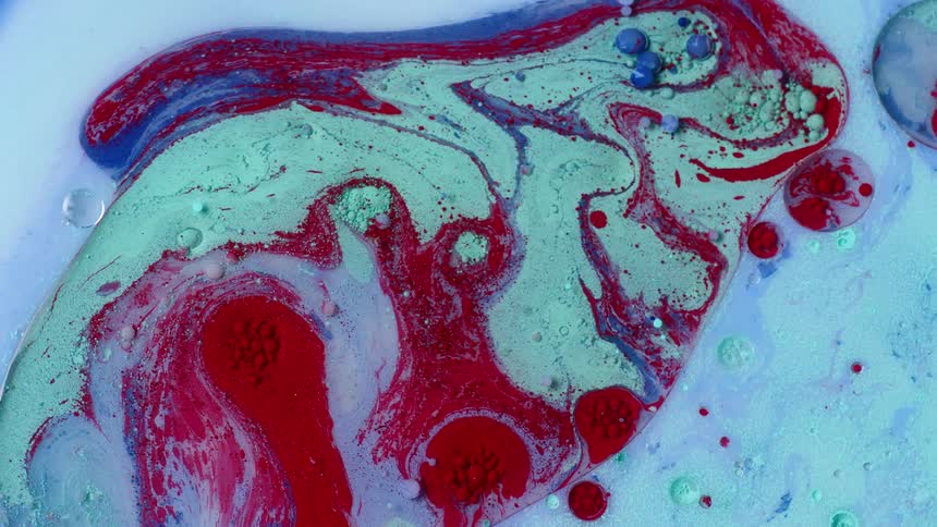 A colorful bubbly substance swirling around