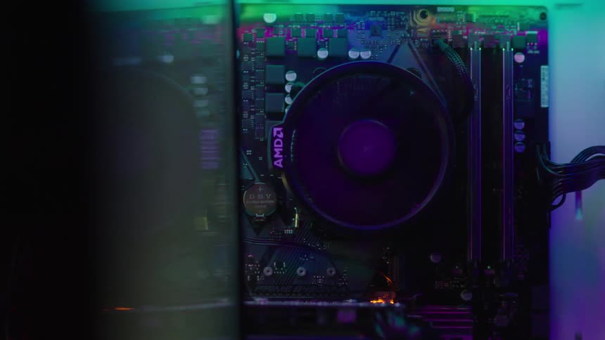 Close up view of the inside of a computer is displayed