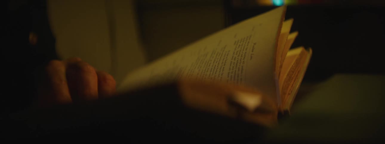 A person sits inside and reads a book