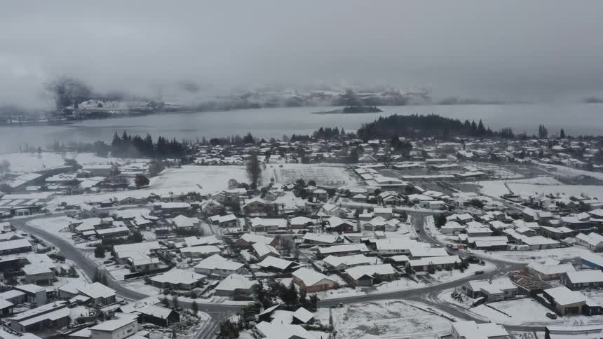 The view is of the city area around the winter area