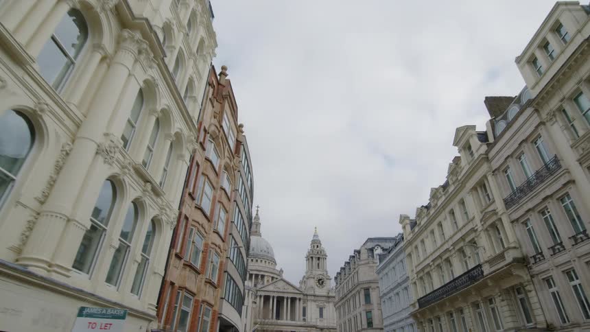 Apartment buildings sit close together in a historical city