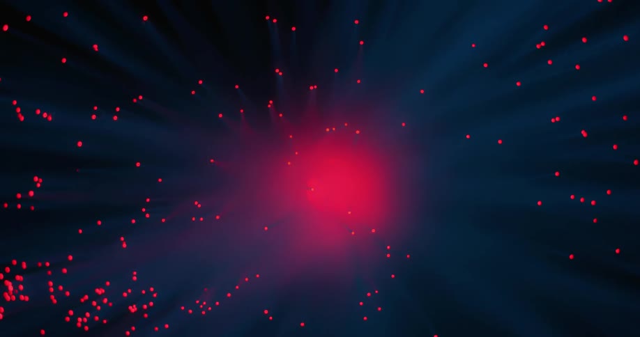A space looking galaxy changing colors from purple to red while rotating