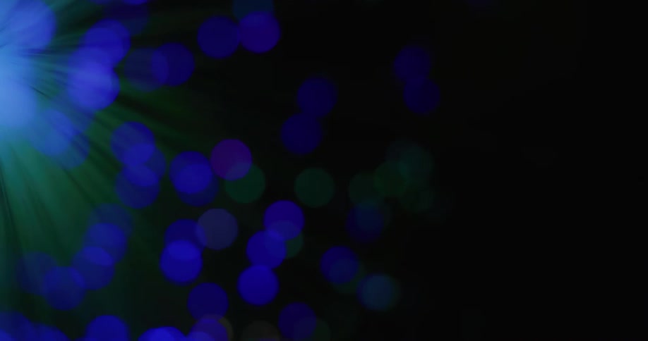 Blue fiber optic lights wiggle around