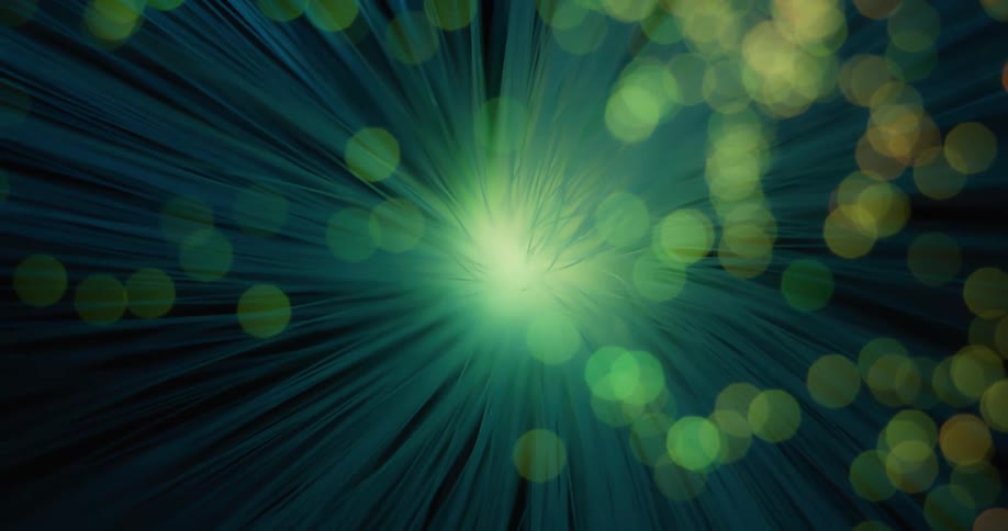 Abstract light shining and light blue dots