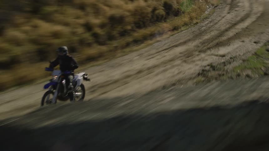 The view is of someone motor crossing outdoors