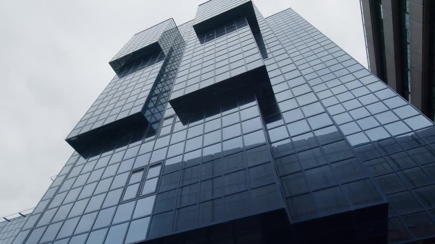 Exterior view of office buildings on the street