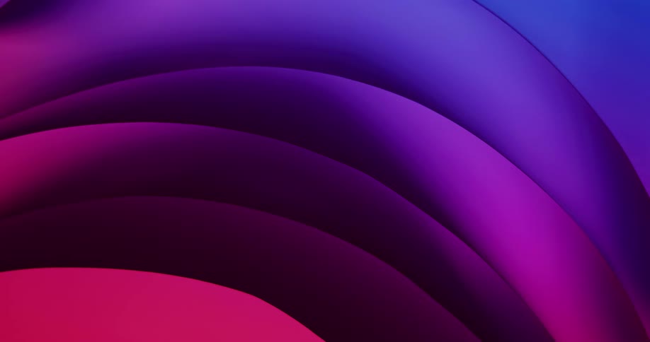 Colorful shifting changing pastel blue and violet lights illuminates curved shapes