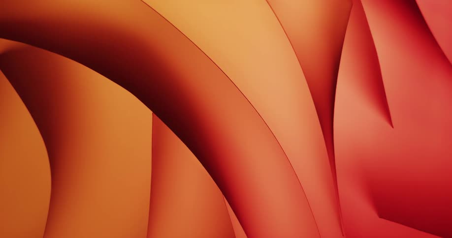 Colorful shifting changing pastel red hues of lights illuminates curved shapes