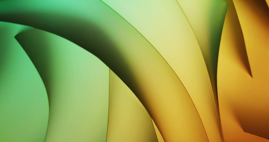 Colorful shifting changing pastel colorful lights illuminates curved shapes
