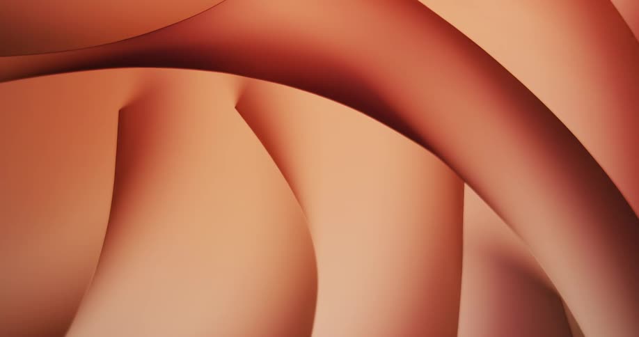 Colorful shifting changing pastel lights illuminates curved shapes
