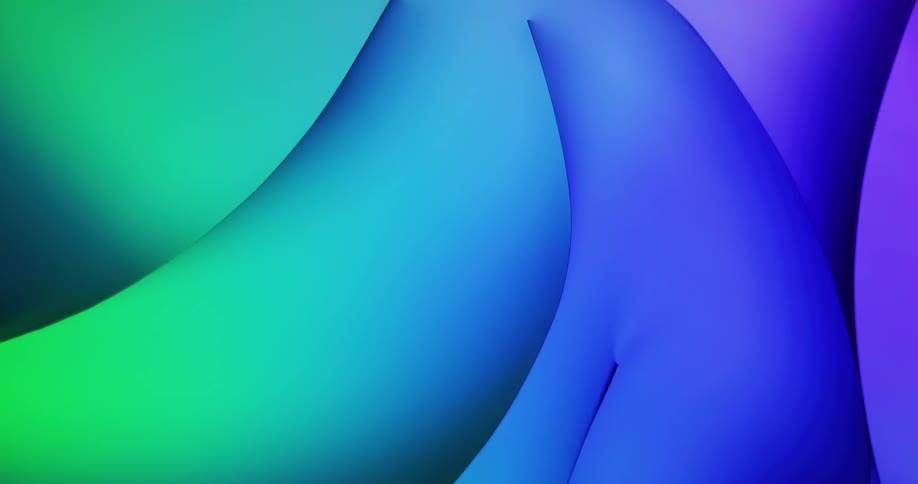 An abstract design with blues and green casting shadows