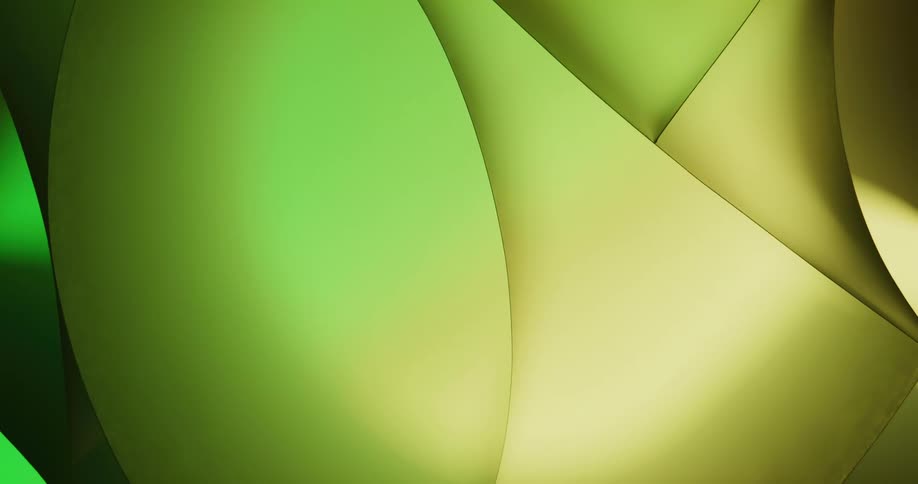 Green abstract art with lines and shapes