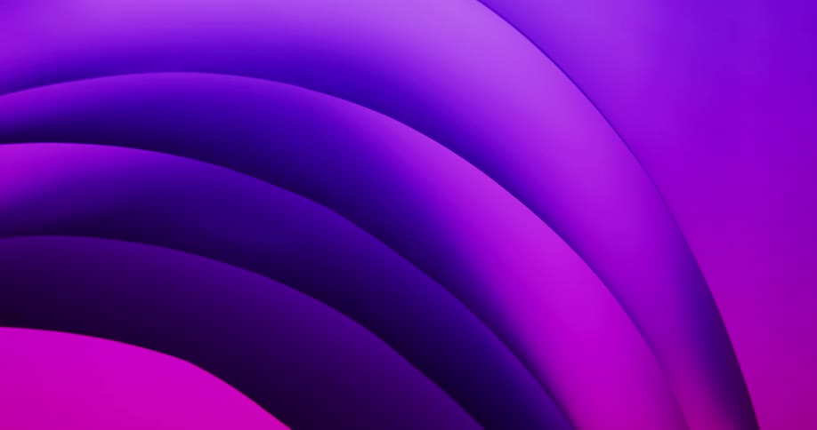 Colorful shifting changing pastel blue and violet lights illuminates curved shapes