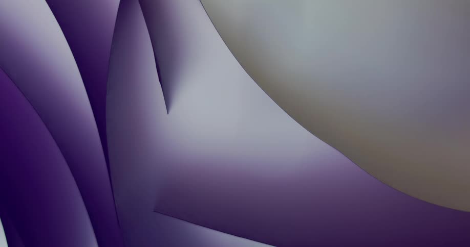 Curved shapes illuminated by soft pastel purple and yellow lights